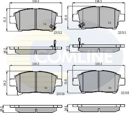 Comline CBP31155 - Комплект спирачно феродо, дискови спирачки vvparts.bg