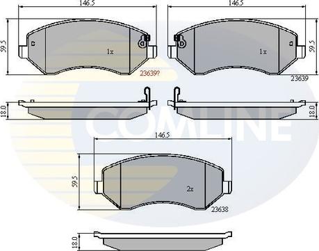 Comline CBP31162 - Комплект спирачно феродо, дискови спирачки vvparts.bg