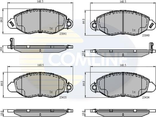 Comline CBP31107 - Комплект спирачно феродо, дискови спирачки vvparts.bg