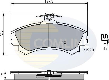 Comline CBP31304 - Комплект спирачно феродо, дискови спирачки vvparts.bg