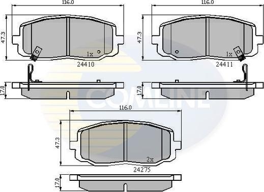 Comline CBP31319 - Комплект спирачно феродо, дискови спирачки vvparts.bg