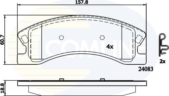 Comline CBP31202 - Комплект спирачно феродо, дискови спирачки vvparts.bg