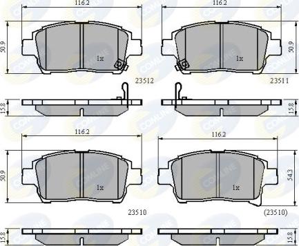 Comline CBP31790 - Комплект спирачно феродо, дискови спирачки vvparts.bg