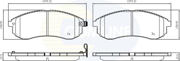 Comline CBP31749 - Комплект спирачно феродо, дискови спирачки vvparts.bg