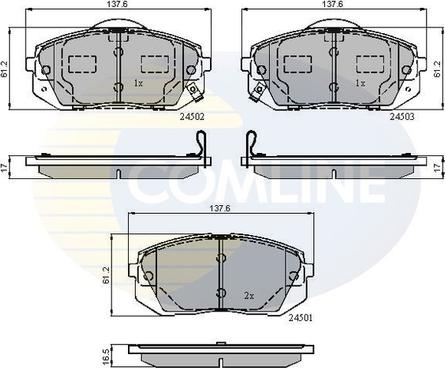 Comline CBP31768 - Комплект спирачно феродо, дискови спирачки vvparts.bg