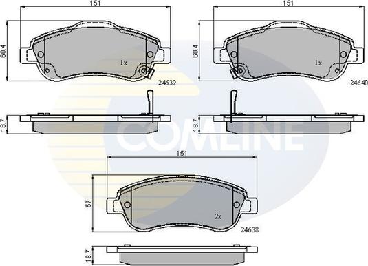 Comline CBP31705 - Комплект спирачно феродо, дискови спирачки vvparts.bg