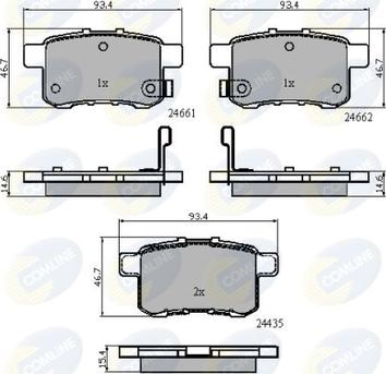 Comline CBP31711 - Комплект спирачно феродо, дискови спирачки vvparts.bg