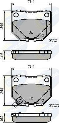 Comline CBP31739 - Комплект спирачно феродо, дискови спирачки vvparts.bg