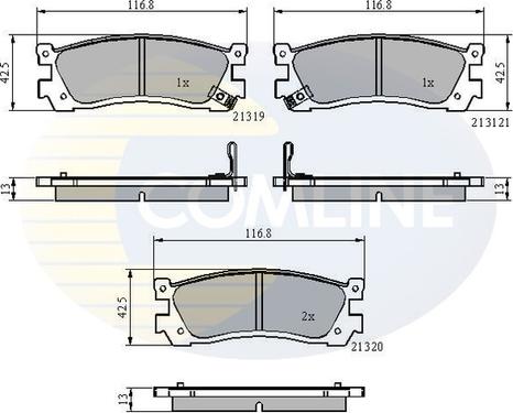 Comline CBP3824 - Комплект спирачно феродо, дискови спирачки vvparts.bg