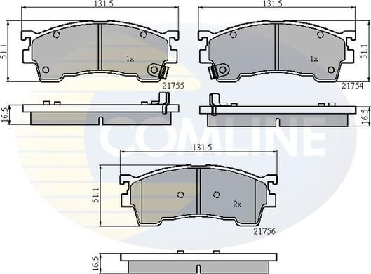 Comline CBP3823 - Комплект спирачно феродо, дискови спирачки vvparts.bg