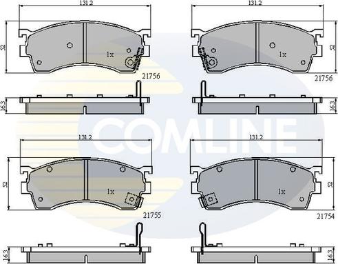 Comline CBP3326 - Комплект спирачно феродо, дискови спирачки vvparts.bg