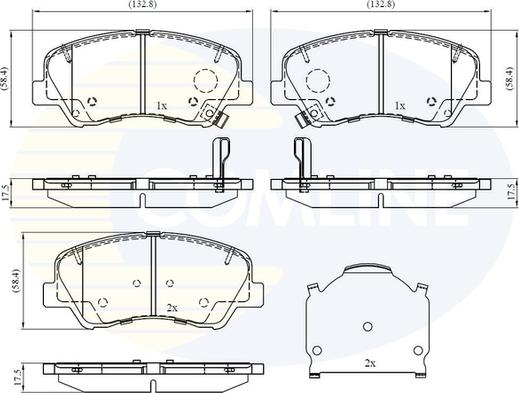 Comline CBP32493 - Комплект спирачно феродо, дискови спирачки vvparts.bg