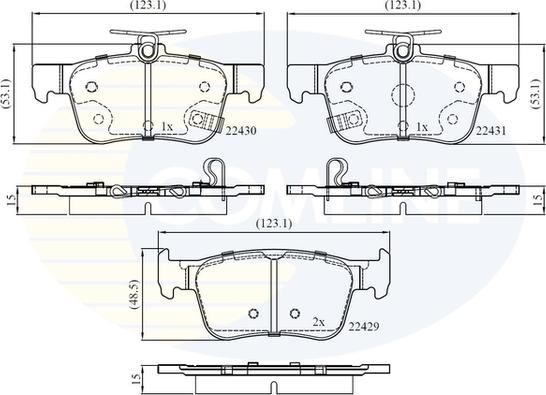 Comline CBP32407 - Комплект спирачно феродо, дискови спирачки vvparts.bg