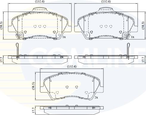 Comline CBP32419 - Комплект спирачно феродо, дискови спирачки vvparts.bg