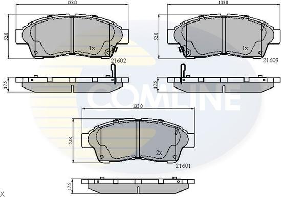 Comline CBP3260 - Комплект спирачно феродо, дискови спирачки vvparts.bg