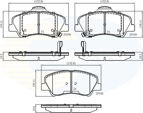 Comline CBP32040 - Комплект спирачно феродо, дискови спирачки vvparts.bg