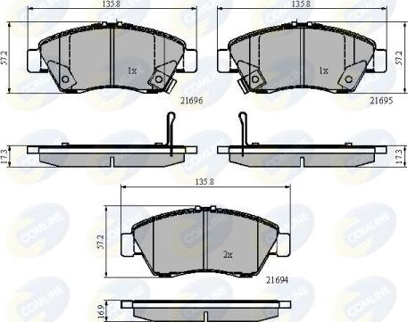 Comline CBP32009 - Комплект спирачно феродо, дискови спирачки vvparts.bg