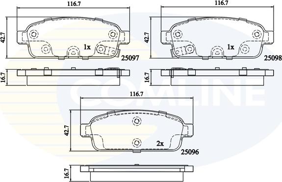 Comline CBP32024 - Комплект спирачно феродо, дискови спирачки vvparts.bg