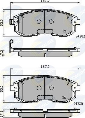 Comline CBP32025 - Комплект спирачно феродо, дискови спирачки vvparts.bg