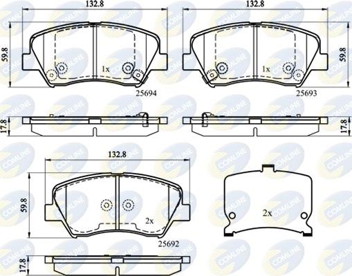 Comline CBP32152 - Комплект спирачно феродо, дискови спирачки vvparts.bg