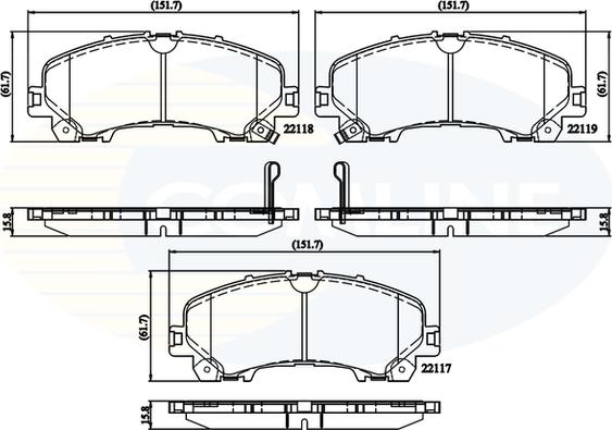 Comline CBP32337 - Комплект спирачно феродо, дискови спирачки vvparts.bg