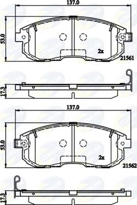 Comline CBP32202 - Комплект спирачно феродо, дискови спирачки vvparts.bg