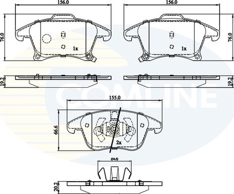 Comline CBP32286 - Комплект спирачно феродо, дискови спирачки vvparts.bg