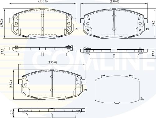 Comline CBP32759 - Комплект спирачно феродо, дискови спирачки vvparts.bg