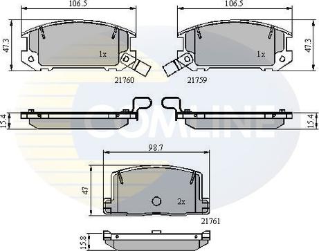 Comline CBP3756 - Комплект спирачно феродо, дискови спирачки vvparts.bg