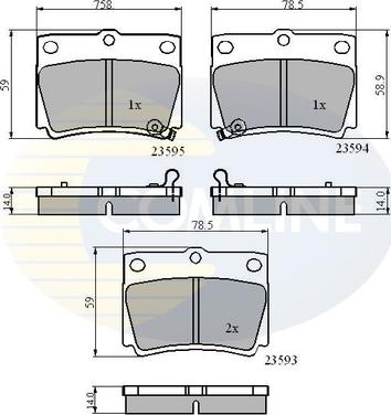 Comline CBP3775 - Комплект спирачно феродо, дискови спирачки vvparts.bg