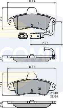 Comline CBP2470 - Комплект спирачно феродо, дискови спирачки vvparts.bg