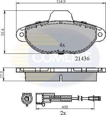 Comline CBP2509 - Комплект спирачно феродо, дискови спирачки vvparts.bg