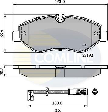 Comline CBP21555 - Комплект спирачно феродо, дискови спирачки vvparts.bg