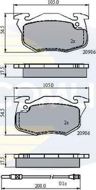 Comline CBP21615 - Комплект спирачно феродо, дискови спирачки vvparts.bg