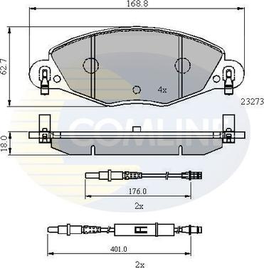Comline CBP21121 - Комплект спирачно феродо, дискови спирачки vvparts.bg
