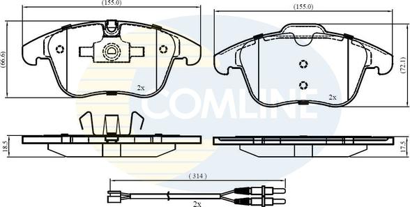 Comline CBP22002 - Комплект спирачно феродо, дискови спирачки vvparts.bg