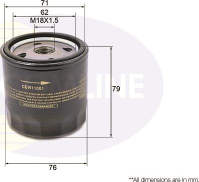 Comline CDW11001 - Маслен филтър vvparts.bg