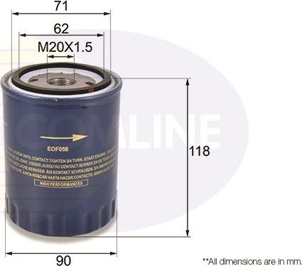 Comline EOF058 - Маслен филтър vvparts.bg