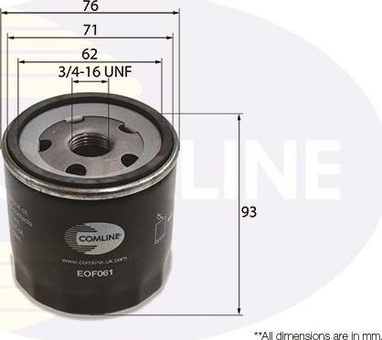 Comline EOF061 - Маслен филтър vvparts.bg