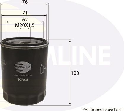 Comline EOF008 - Маслен филтър vvparts.bg