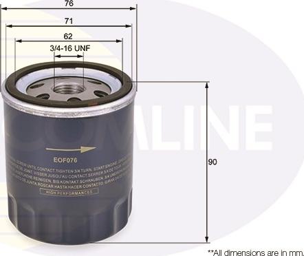 Comline EOF076 - Маслен филтър vvparts.bg