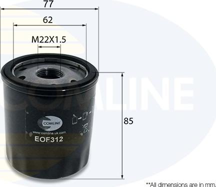 Comline EOF312 - Маслен филтър vvparts.bg