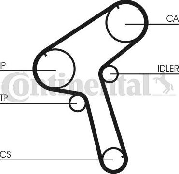 CONTITECH CT843 - Ангренажен ремък vvparts.bg