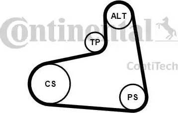 Continental 6PK906K3 - Комплект пистов ремък vvparts.bg