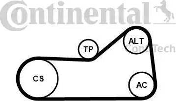 Continental 6PK976K3 - Комплект пистов ремък vvparts.bg