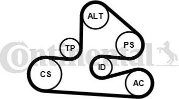 CONTITECH 6PK1570K1 - Комплект пистов ремък vvparts.bg