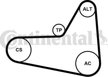 CONTITECH 6PK1054K1 - Комплект пистов ремък vvparts.bg