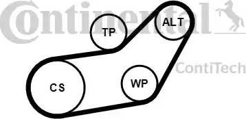 Continental 6PK1045K1 - Комплект пистов ремък vvparts.bg