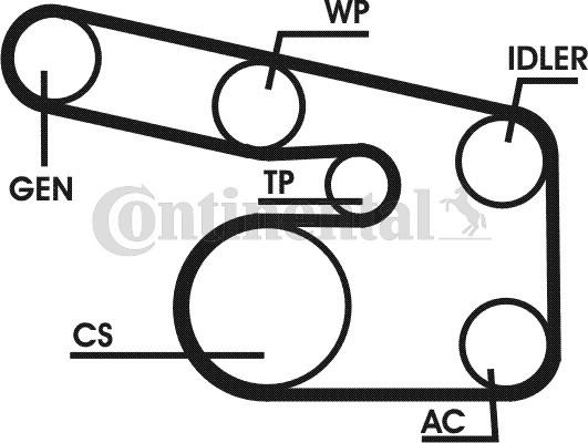 CONTITECH 6PK1873D1 - Комплект пистов ремък vvparts.bg