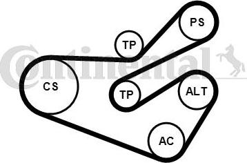 CONTITECH 6PK1740K3 - Комплект пистов ремък vvparts.bg